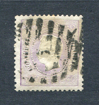 1867/70 - Afinsa nº 35. D. Luís I, fita curva denteado. Selo de 240 reis usado. Em boas condições.