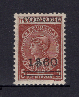 1929 - Afinsa nº 494A. Imposto Telegráfico. Selo de 1$60/5c novo, COM CHARNEIRA (*) e goma original. PAPEL LISO FINO/MÉDIO/ESPESSO. Em boas condições.