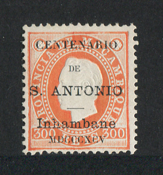 1895 - Afinsa nº 9. D. Luis I com sobrecarga "Centenário de S. António". Selo de 300 reis novo sem goma como emitido. Em boas condições. BAIXO CUSTO.
