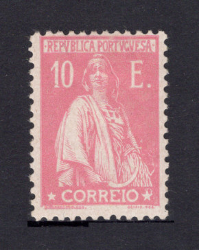 1924 - Afinsa nº 297. Ceres . Selo de 10$00 novo COM CHARNEIRA (*) e goma original. Em boas condições.
