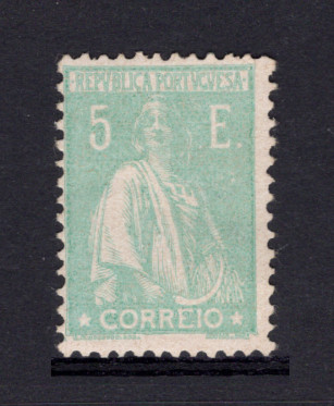 1924 - Afinsa nº 296. Ceres. Selo de 5$00 novo SEM GOMA. VERDE CLARO. Em boas condições.