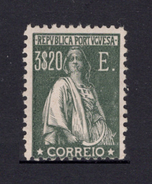 1924 - Afinsa nº 295. Ceres. Selo de 3$20 novo COM CHARNEIRA (*) e goma original. Selo mais curto (mais baixo) mas em boas condições.