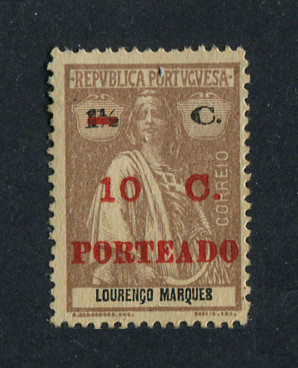 1921 - Porteado nº 48. Ceres com sobretaxa. Selo de 10c/1 1/2c novo, SEM GOMA. Em boas condições.
