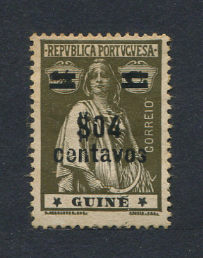 1920 - Afinsa nº 174. Ceres com sobretaxa. Selo de $04 / 1/4c novo sem goma como emitido. Papel porcelana, denteado 15x14. Em boas condições. (LER DESCRIÇÃO/READ)