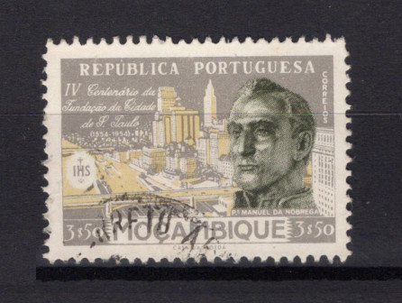 1954 - Afinsa nº 411. 4º Centenário da Cidade de S. Paulo. Selo de 3$50, USADO. Em boas condições.
