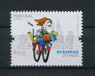 2012 - Afinsa nº 4187. Erasmus - 25 Anos. Série nova sem charneira. Goma Original. Em boas condições.