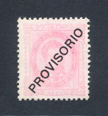 1892 - Afinsa nº 85. D. Luis I com sobrecarga PROVISÓRIO. Selo de 20 reis NOVO, SEM GOMA. Em boas condições.