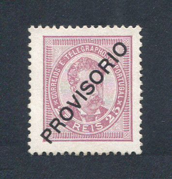 1892 - Afinsa nº 86B. D. Luis I com sobrecarga PROVISÓRIO. Selo de 25 reis NOVO, SEM GOMA. Denteado 12 1/2. Em boas condições.
