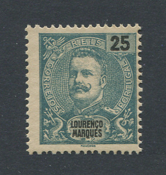 1898 - Afinsa nº 37B. D. Carlos. Selo de 25 reis novo sem goma. Denteado 12 1/2. Em boas condições.