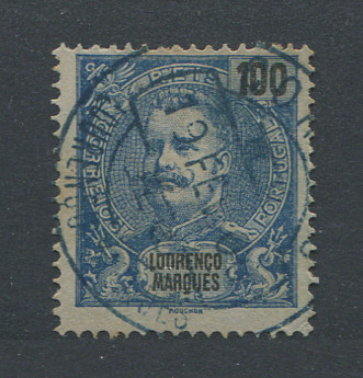 1898 - Afinsa nº 41A. D. Carlos. Selo de 100 reis usado. Denteado 13 1/2. Em boas condições.