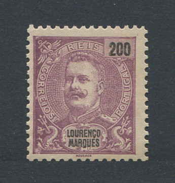 1898 - Afinsa nº 43. D. Carlos. Selo de 200 reis novo sem goma. Em boas condições.