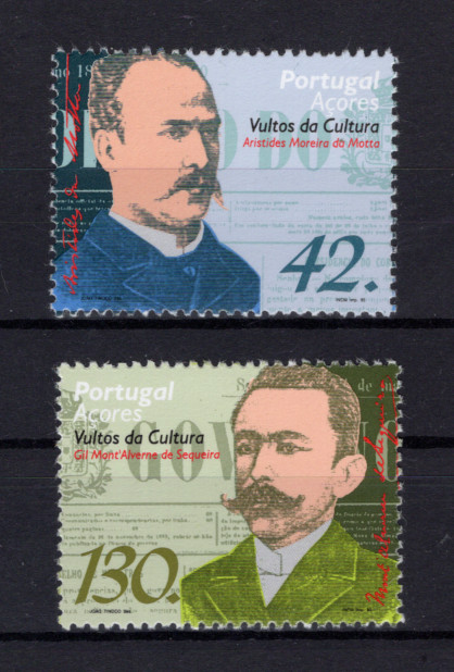 1995 - Afinsa nº 2266/2267. BAIXO CUSTO. Vultos da Cultura - Açores. Série nova sem charneira. Goma Original. Em boas condições.