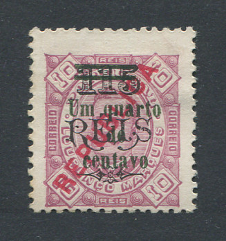 1920 - Afinsa nº 171. D. Carlos com sobretaxa. Selo de 1/4c / 115r / 10r novo, sem goma. Em boas condições.