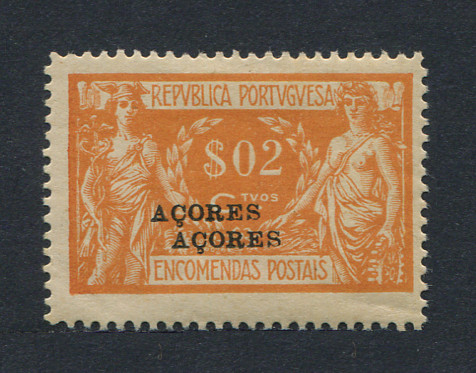 1921 - Encomendas Postais nº 2. Selo de $02 novo, COM CHARNEIRA (*) e goma original. SOBRECARGA DUPLA. Em boas condições.