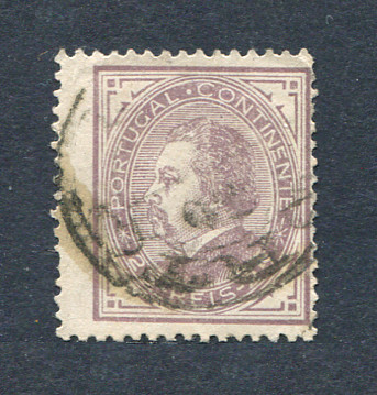 1880/81 - Afinsa nº 54. D. Luis I, de perfil. Selo de 25 reis usado. Papel liso, denteado 12 1/2. Em boas condições.