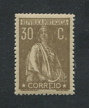 1920 - Afinsa nº 242b. Ceres. Selo de 30c novo SEM CHARNEIRA (**) e com goma original. Papel liso, denteado 15x14. Em boas condições.