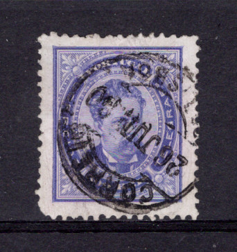 1884 - Afinsa nº 65. D. Luis I de frente. Novos valores. Selo de 500 reis usado. Denteado 12 1/2. Tem um canto curto.