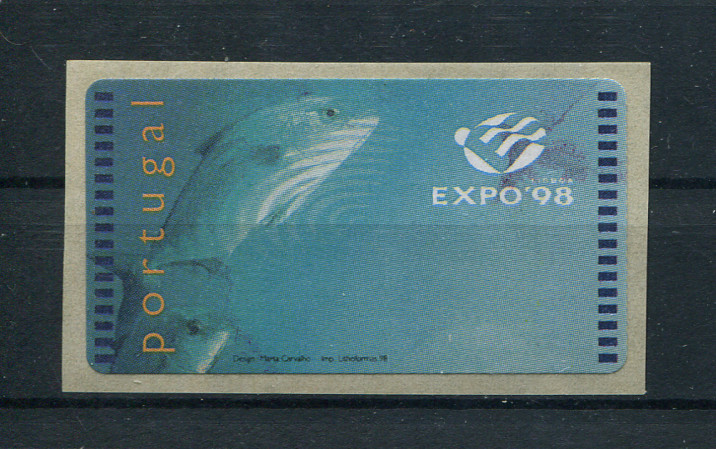 1998 - #15 - EXPO 98. SMD. ERRO, OMISSÃO DE TAXA. Nova. Autoadesiva. Em boas condições.