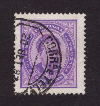 1884 - Afinsa nº 65A. D. Luis I de frente. Novos valores. Selo de 500 reis usado. Denteado 13 1/2. Pequena transparência.