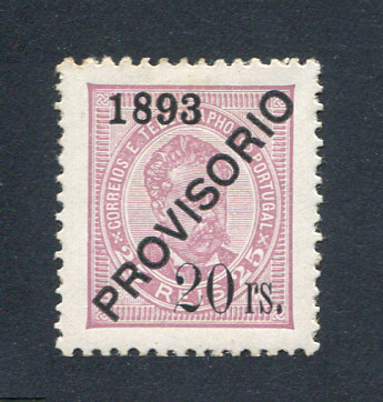 1892 - Afinsa nº 95. D. Luis I com sobrecarga PROVISÓRIO. Selo de 20r/25r NOVO, COM CHARNEIRA (*) e goma original. Em boas condições.