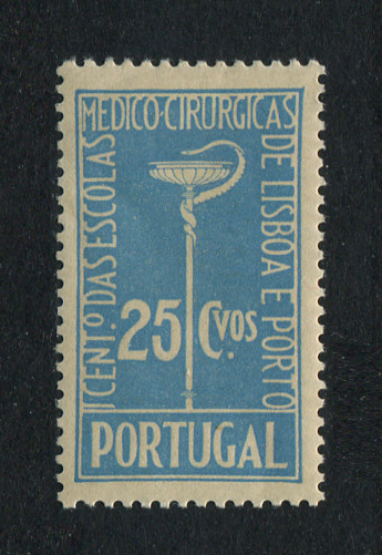 1937 - Afinsa nº 576. Centenário da Fundação das Escolas Médico-Cirúrgicas. Selo de 25c novo SEM CHARNEIRA (**) com goma original. Em boas condições.