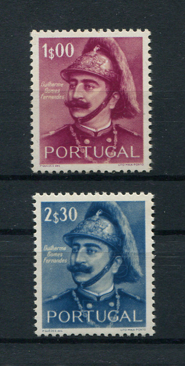 1953 - Afinsa nº 780/781. Guilherme Gomes Fernandes. Série completa nova, SEM GOMA. Em boas condições.