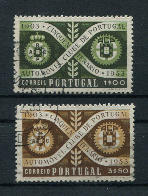 1953 - Afinsa nº 782/783. Automóvel Clube de Portugal. Série completa USADA. Em boas condições.