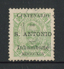 1895 - Afinsa nº12. D. Carlos I com sobrecarga "Centenário de S. António". Selo de 80 reis usado. Com CERTIFICADO DE PERITAGEM (CERTIFICATE). Em boas condições.