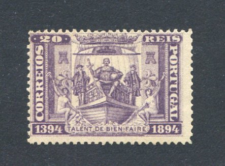 1894 - Afinsa nº101. 5º Centenário do Nascimento do Infante D. Henrique. Selo de 20 reis NOVO, SEM GOMA. Em boas condições.