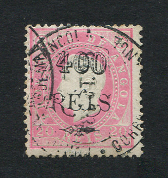 1902 - Afinsa nº 60a. D. Luis I com sobretaxa. Selo de 400r/20r usado. Denteado 12 1/2, Tipo II. Em boas condições.