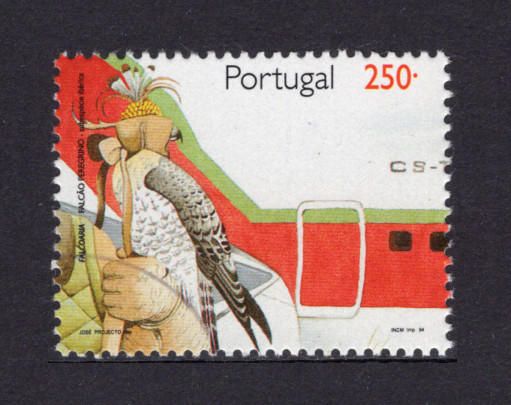 1994 - Afinsa nº 2234 (selo do bloco nº 151). Falcoaria. Selos de 250$00 USADO. Em boas condições.