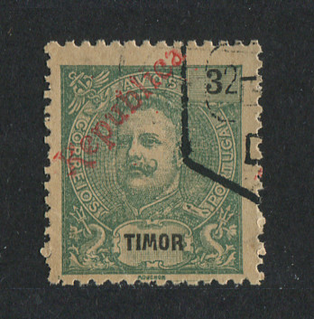 1913 - Afinsa nº 134. D. Carlos I com sobrecarga local REPUBLICA. Selo de 3r usado. Em boas condições.