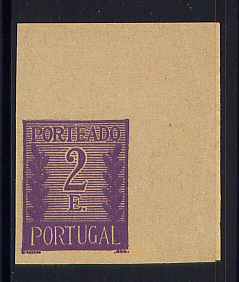 Porteado - 1940 - nº 63. Prova não denteada do selo de 2$00. Sem goma. Em boas condições.