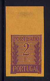 Porteado - 1940 - nº 63. Prova não denteada do selo de 2$00. Sem goma. Em boas condições.
