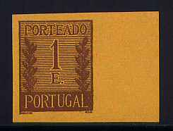 Porteado - 1940 - nº 62. Prova não denteada do selo de 1$00. Sem goma. Em boas condições.