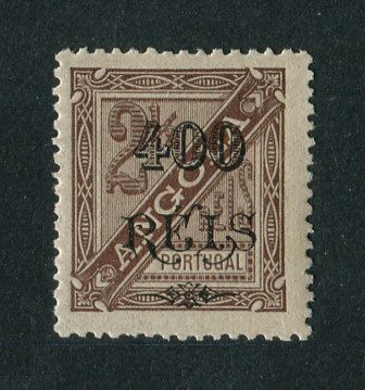 1902 - Afinsa nº 74a. D. Carlos I com sobretaxa. Selo de 400r/2 1/2r novo SEM CHARNEIRA (**) e com goma original. Tipo II, denteado 12 1/2. Em boas condições.