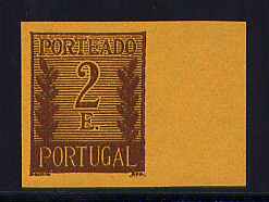 Porteado - 1940 - nº 63. Prova não denteada do selo de 2$00. Sem goma. Em boas condições.