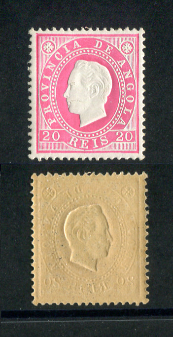 1886 - Afinsa nº 17a. D. Luis I. Fita direita. Selo de 20 reis novo SEM CHARNEIRA (**) e com goma original. CARMIM ROSA. Denteado 13 1/2. Em boas condições.