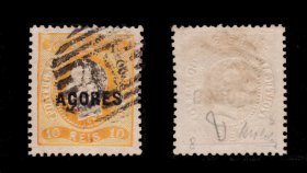1868 - Afinsa nº 8. D. Luis I Fita curva. Selos de 10 reis Usado. Em boas condições.