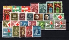 1965 -  Ano Completo. Todos os selos deste ano, novos SEM CHARNEIRA ( * * ). Afinsa nº 945/970. Em boas condições.