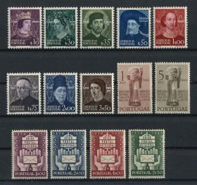 1949 - Ano Completo. Todos os selos deste ano, novos SEM CHARNEIRA (**) e com goma original. Afinsa nº 705/718. Em boas condições.