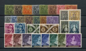 1953 - Ano Completo. Todos os selos deste ano, novos SEM CHARNEIRA (**) e com goma original. Afinsa nº 763/793. Em boas condições.