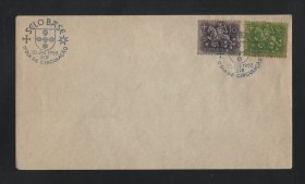 1953 - FDC Afinsa nº 763/777. D. Dinis. FDC apenas com os selos de 10c e 90c. Carimbo de Lisboa. Ligeiro oxido.