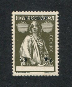 1914 - Afinsa nº 142. Ceres. Selo de 1/4c novo sem goma. Papel porcelana. TAXA E LEGENDA INVERTIDAS. Não catalogado mas mencionado. Em boas condições.