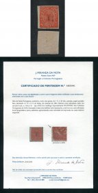 1881 - Afinsa nº 65m. Nativos com sobretaxa. Tipo IIIB. Selo de 1 1/2r/20r novo sem goma. Com CERTIFICADO DE PERITAGEM. Em boas condições.