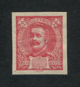 1895 - Afinsa nº 133. D. Carlos I. PROVA NÃO DENTEADA de 75r. SEM TAXA. Com charneira (*) e goma original. Em boas condições.