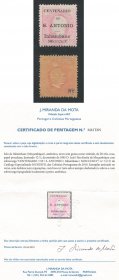 1895 - Afinsa nº 3. D. Luis I com sobrecarga "Centenário de S. António". Selo de 20 reis novo sem goma como emitido. Com CERTIFICADO DE PERITAGEM. Em boas condições.