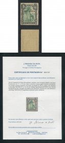 1918 - Afinsa nº 66. D. Carlos I com sobretaxa e sobrecarga. Selo de 1c/10r novo SEM CHARNEIRA (**) e com goma original. Com CERTIFICADO DE PERITAGEM (CERTIFICATE). Em boas condições.