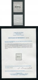 1868/70 -Afinsa nº 13. D. Luis I. Fita curva. Selo de 240 reis NOVO, SEM GOMA. Cor um pouco desmaiada mas em boas condições. Com CERTIFICADO DE PERITAGEM.