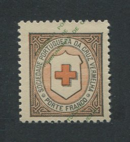 Cruz Vermelha - 1916 - Afinsa nº 2b. Selo novo SEM CHARNEIRA (**) e com goma original. SOBRECARGA DESLOCADA. Em boas condições.